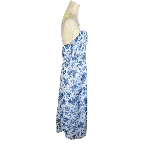 NWT Abercrombie & Fitch Camille Midi Dress Women's XL Blue Floral Cottagecore - Picture 6 of 13